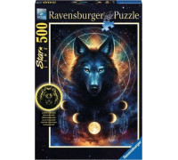 Ravensburger Puzzle 500 elementów Wilk i księżyce