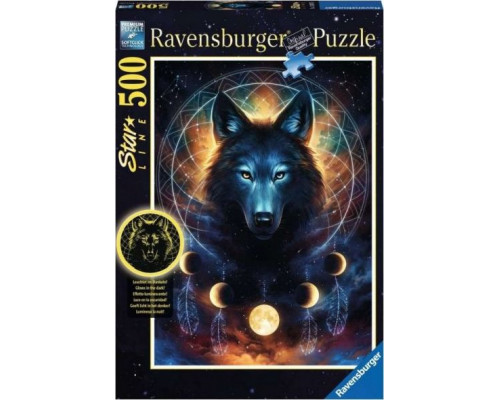 Ravensburger Puzzle 500 elementów Wilk i księżyce