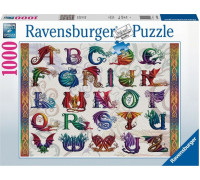 Ravensburger Puzzle 2D 1000 elementów Alfabet smoków