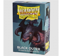Dragon Shield Standard size Outer  Sleeves - Matte Black  (100 Sleeves)