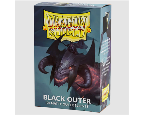 Dragon Shield Standard size Outer  Sleeves - Matte Black  (100 Sleeves)