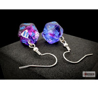 Chessex Hook Earrings Nebula Nocturnal Mini-Poly d20 Pair