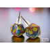 Chessex Stud Earrings Festive Mosaic Mini-Poly d20 Pair