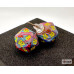 Chessex Stud Earrings Festive Mosaic Mini-Poly d20 Pair