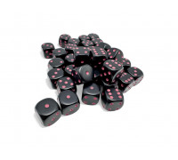 Opaque Black/pink 12mm d6 Dice Block (36 dice)