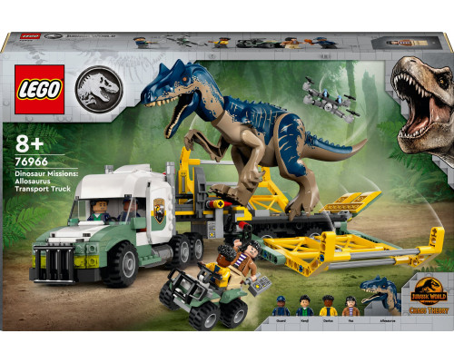 LEGO Jurassic World Dinomisje: ciężarówka do transportu allozaura (76966)