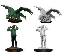 D&D Nolzur’s Marvelous Miniatures: Green Dragon Wyrmling & Afflicted Elf