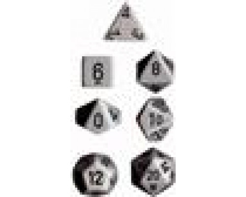 Chessex Opaque Polyhedral 7-Die Sets - Grey w/black
