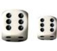 Chessex Opaque 16mm d6 with pips Dice Blocks (12 Dice) - White w/black