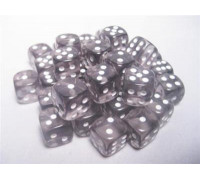 Chessex Translucent 12mm d6 with pips Dice Blocks (36 Dice) - Smoke w/white