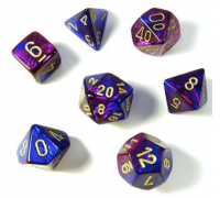 Chessex Gemini Polyhedral 7-Die Set - Blue-Purple w/gold