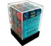 Chessex Gemini 12mm d6 Dice Blocks with pips Dice Blocks (36 Dice) - Red-Teal with gold