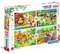 Clementoni Puzzle 2x20+2x60 elementów Super Kolor - Farma