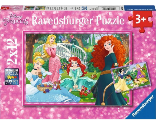 Ravensburger Puzzle 2x12 elementów - W świecie Księżniczek