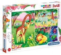 Clementoni Puzzle 3x48 Super kolor Jungle friends