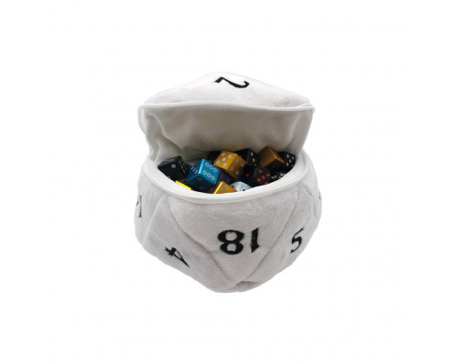 UP - D20 Plush Dice Bag - White