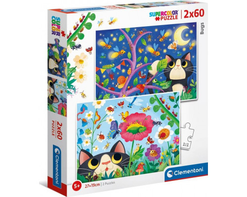 Clementoni Puzzle 2x60 Super Kolor Bugs