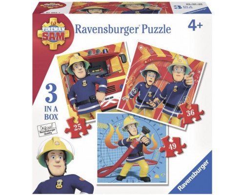 Ravensburger Puzzle 3w1, Strażak Sam (RAP 070657)