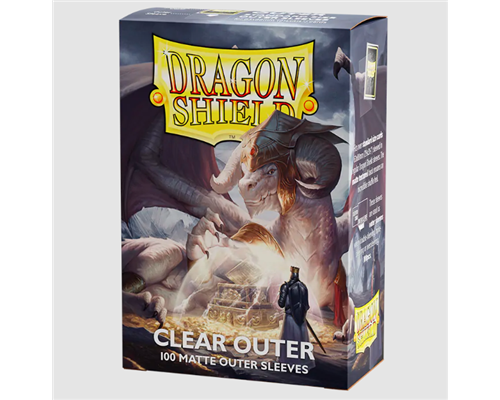 Dragon Shield Standard size Outer  Sleeves - Matte Clear (100 Sleeves)