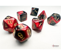 Chessex Gemini Mini-Polyhedral Black-Red/gold 7-Die Set