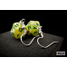 Chessex Hook Earrings Marble Green Mini-Poly d20 Pair