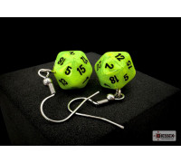 Chessex Hook Earrings Vortex Bright Green Mini-Poly d20 Pair