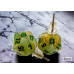 Chessex Stud Earrings Marble Green Mini-Poly d20 Pair