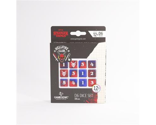 Gamegenic - Stranger Things - Hellfire Club D6 Dice Set (12x) – 16mm