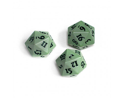 UP - Vivid Heavy Metal D20 Dice - Cool Matcha