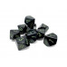 Opaque Black/green Set of Ten d10s