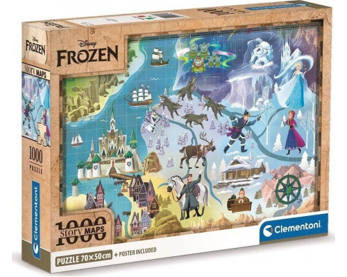 Clementoni CLE puzzle 1000 Compact DisneyMaps Frozen 39784