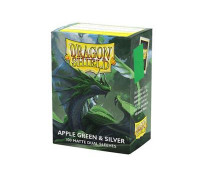 Dragon Shield Sleeves - Standard size - Matte Dual - Apple Green & Silver (100 Sleeves)