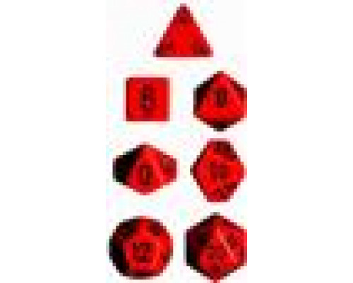 Chessex Opaque Polyhedral 7-Die Sets - Red w/black