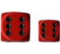 Chessex Opaque 16mm d6 with pips Dice Blocks (12 Dice) - Red w/black