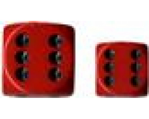 Chessex Opaque 16mm d6 with pips Dice Blocks (12 Dice) - Red w/black