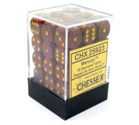 Chessex Speckled 12mm d6 Dice Blocks with Pips (36 Dice) - Mercury