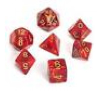 Chessex Scarab 7-Die Set - Scarlet w/gold