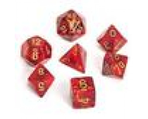 Chessex Scarab 7-Die Set - Scarlet w/gold