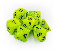 Chessex Vortex 7-Die Set - Bright Green w/black