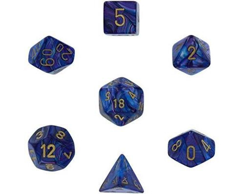 Chessex Lustrous 7-Die Set - Purple w/gold