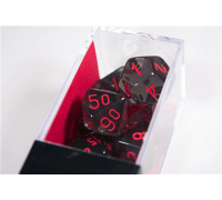 Chessex Translucent Polyhedral 7-Die Set - Smoke/red