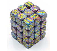 Chessex Signature 12mm d6 with pips Dice Blocks (36 Dice) - Festive Mosaic/yellow