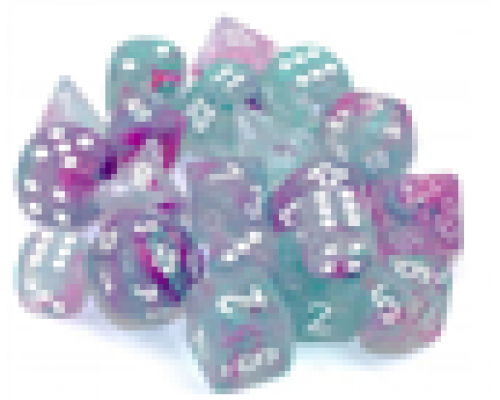 Chessex 12mm d6 Blocks - Nebula TM 12mm d6 Wisteria/white Luminary Dice Block™ (36 dice)