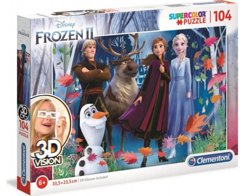 Clementoni Puzzle 104 elementów 3D Vision Frozen 2