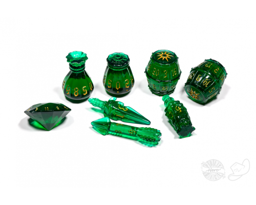 PolyHero Rogue 8 Dice Set Emerald Emissary