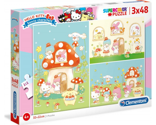 Clementoni Puzzle 3x48 Super Kolor Hello Kitty