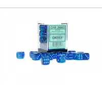 Gemini 12mm d6 Blue-Blue/light blue Luminary Dice Block (36 dice)