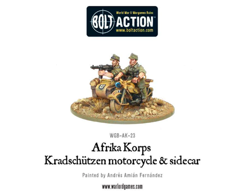 Bolt Action - Afrika Korps Kradschutzen motorcycle and sidecar - EN