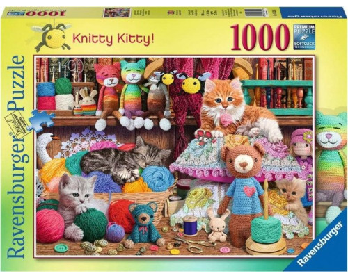 Ravensburger Puzzle 2D 1000 elementów Zaplątane kociaki