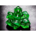 Chessex Translucent Mini-Polyhedral Green/white 7-Die Set